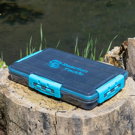 Reaction Tackle Premium Tackle Tray with 3 Clips blue plastic tackle box with teal accents on Tampa Home & Garden Store
