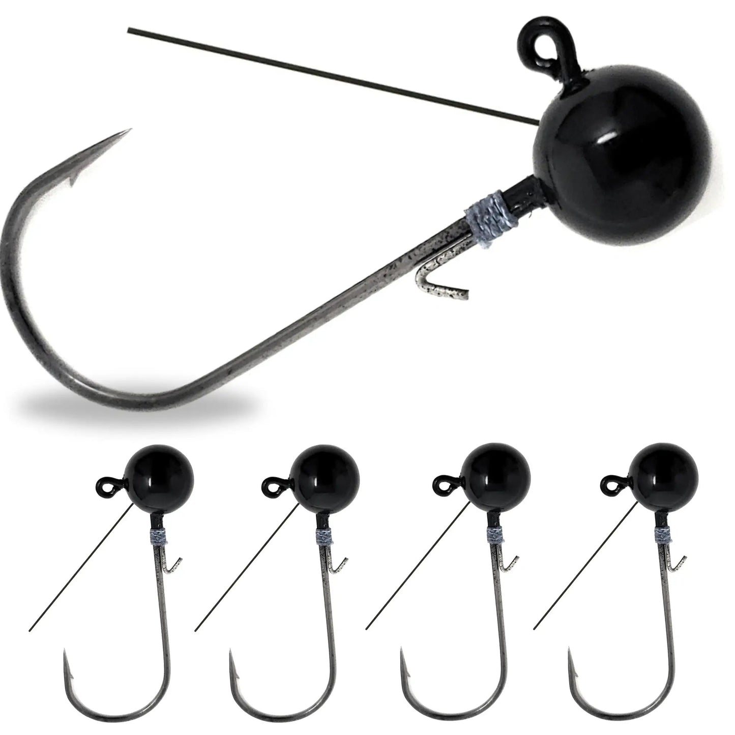 Reaction Tackle tungsten ball jig heads for bass black ball 5-pack on Tampa Home & Garden Store