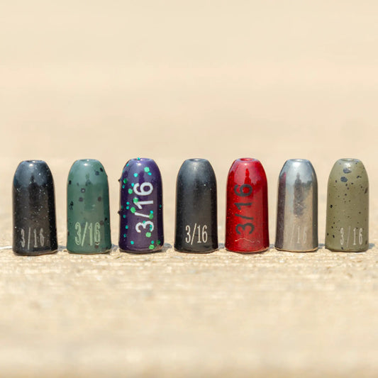 Reaction Tackle tungsten bullet worm weights set of 12 in assorted colors for bass fishing on Tampa Home & Garden Store