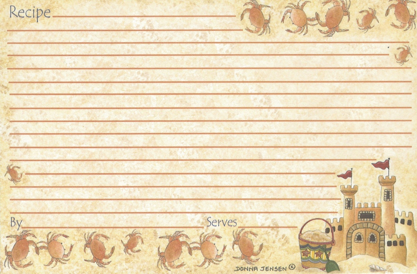 Recipe Cards - 4x6 - Sand Castle Dreams - Tampa Home & Garden Store