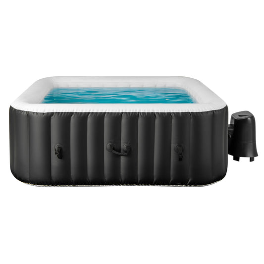 Rectangular Blowup Pool Hottub with 130 Air Jets for 4-6 Person-Black - Tampa Home & Garden Store