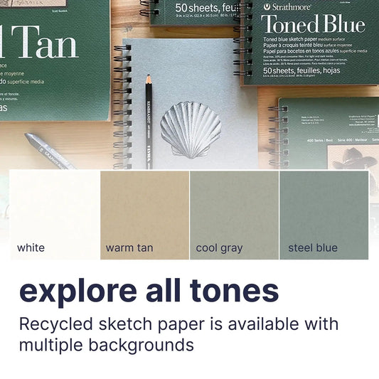 Recycled Paper Pad 400 Series 100 sheets Strathmore green cover on Tampa Home & Garden Store