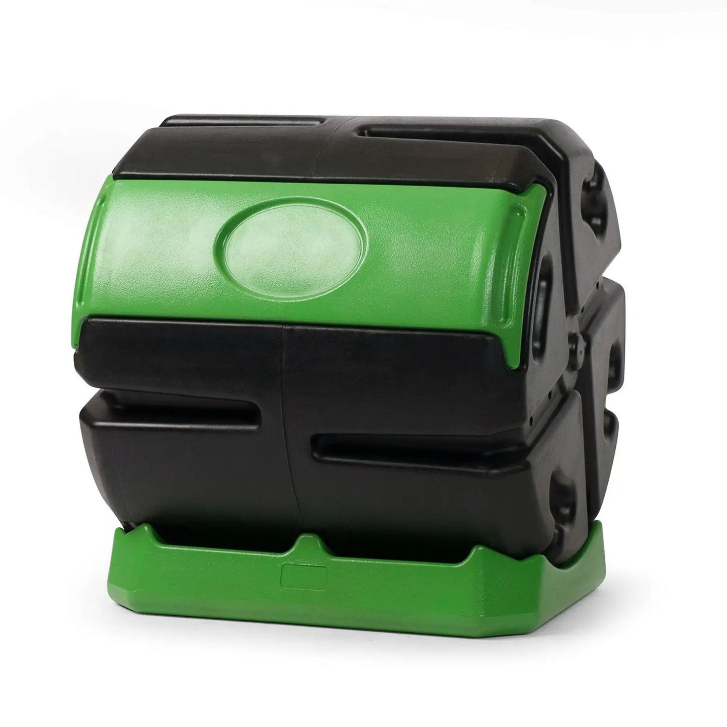 Recycled Plastic 5-Cubic Ft Compost Bin green panel black housing close-up on Tampa Home & Garden Store