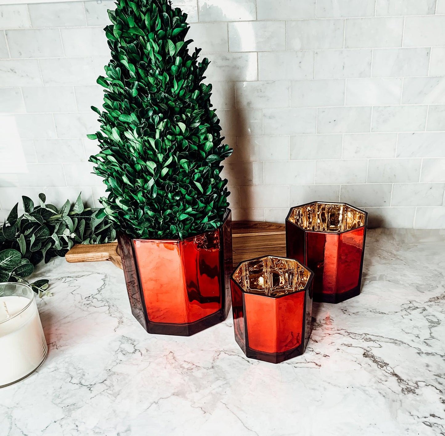 Red Candle Vase - Tampa Home & Garden Store