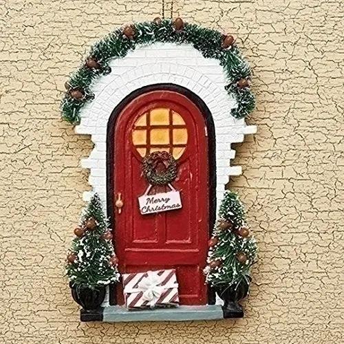 Red Door Personalizable Christmas Ornament with wreath, garland, gift box Life's Moments on Tampa Home & Garden Store