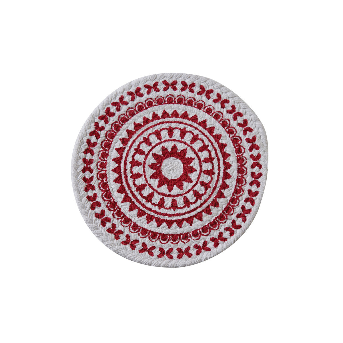Red Medallion Round Printed Trivet - Tampa Home & Garden Store