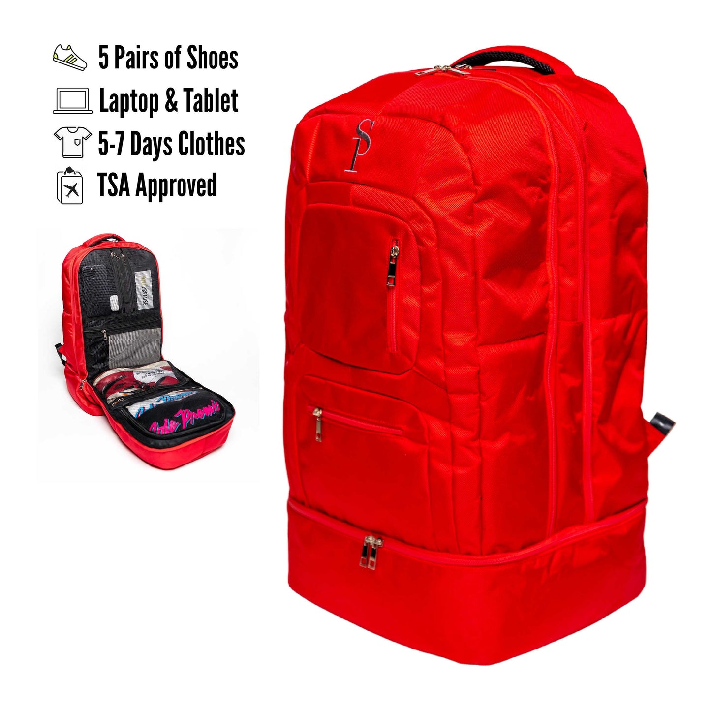 Red Polyester Carry-On Patented Backpack (Only 300 Made) - Tampa Home & Garden Store