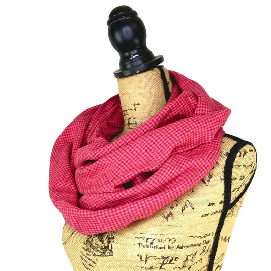 Red and Bright Pink Houndstooth Flannel Scarf by Thistle & Stitch on Tampa Home & Garden Store