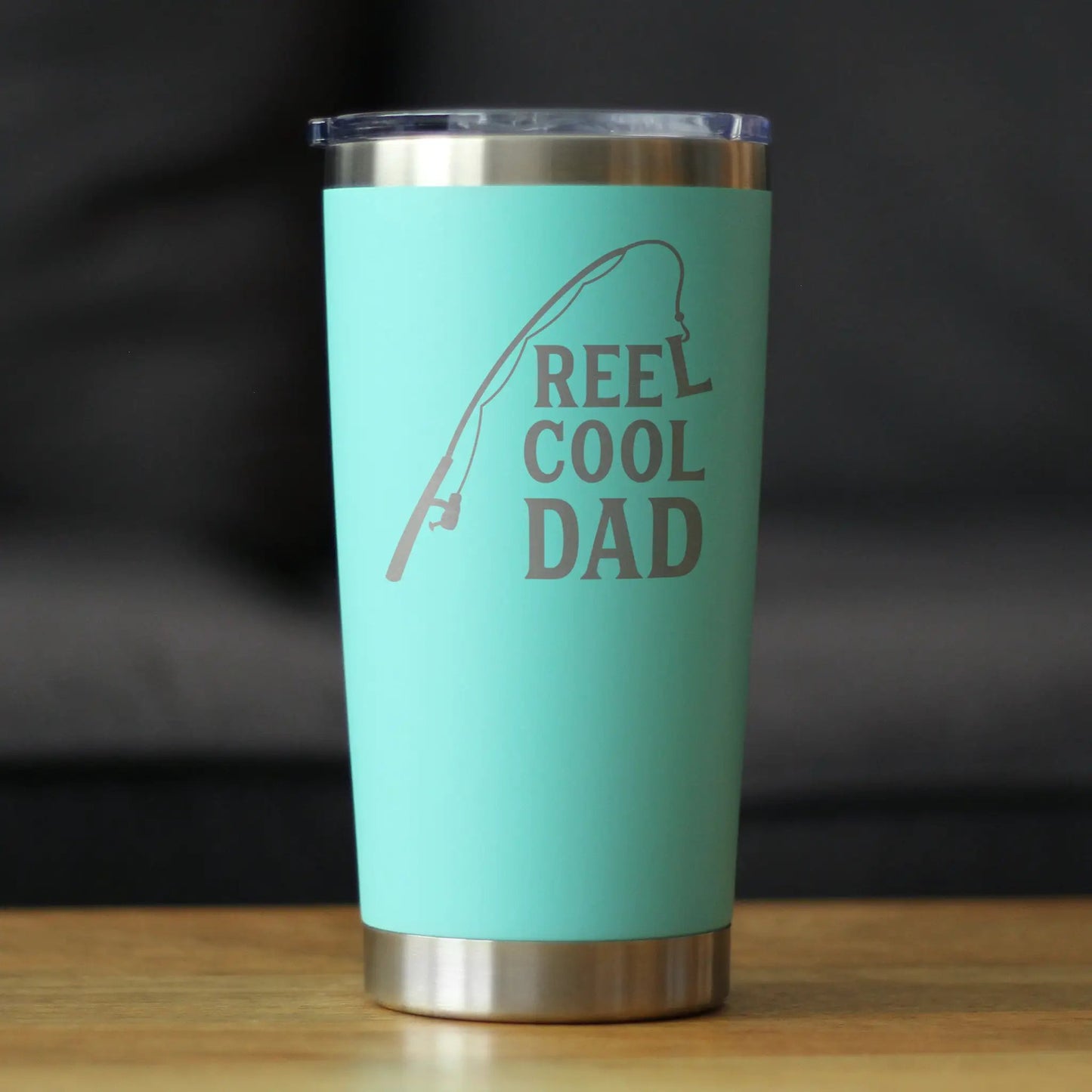 Cool Dad Coffee Tumbler 20 oz teal with sliding lid bevvee on Tampa Home & Garden Store