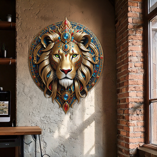 Regal Lion Mandala Wall Art – Royal Jungle Vibes Decor-KAFUVM026 - Tampa Home & Garden Store