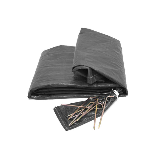 Avalon Bell Tent Ground Tarp 16.5 ft black groundsheet with stakes on Tampa Home & Garden Store