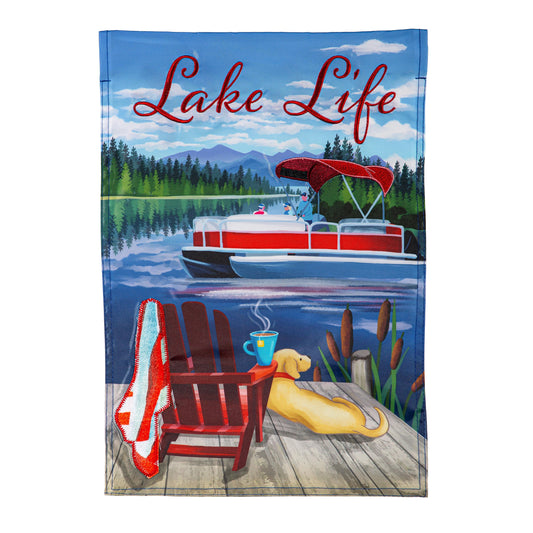 Relax You Are On Lake Time Applique Garden Flag - Tampa Home & Garden Store