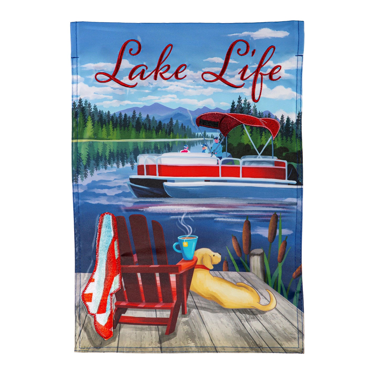 Relax You Are On Lake Time Applique Garden Flag - Tampa Home & Garden Store