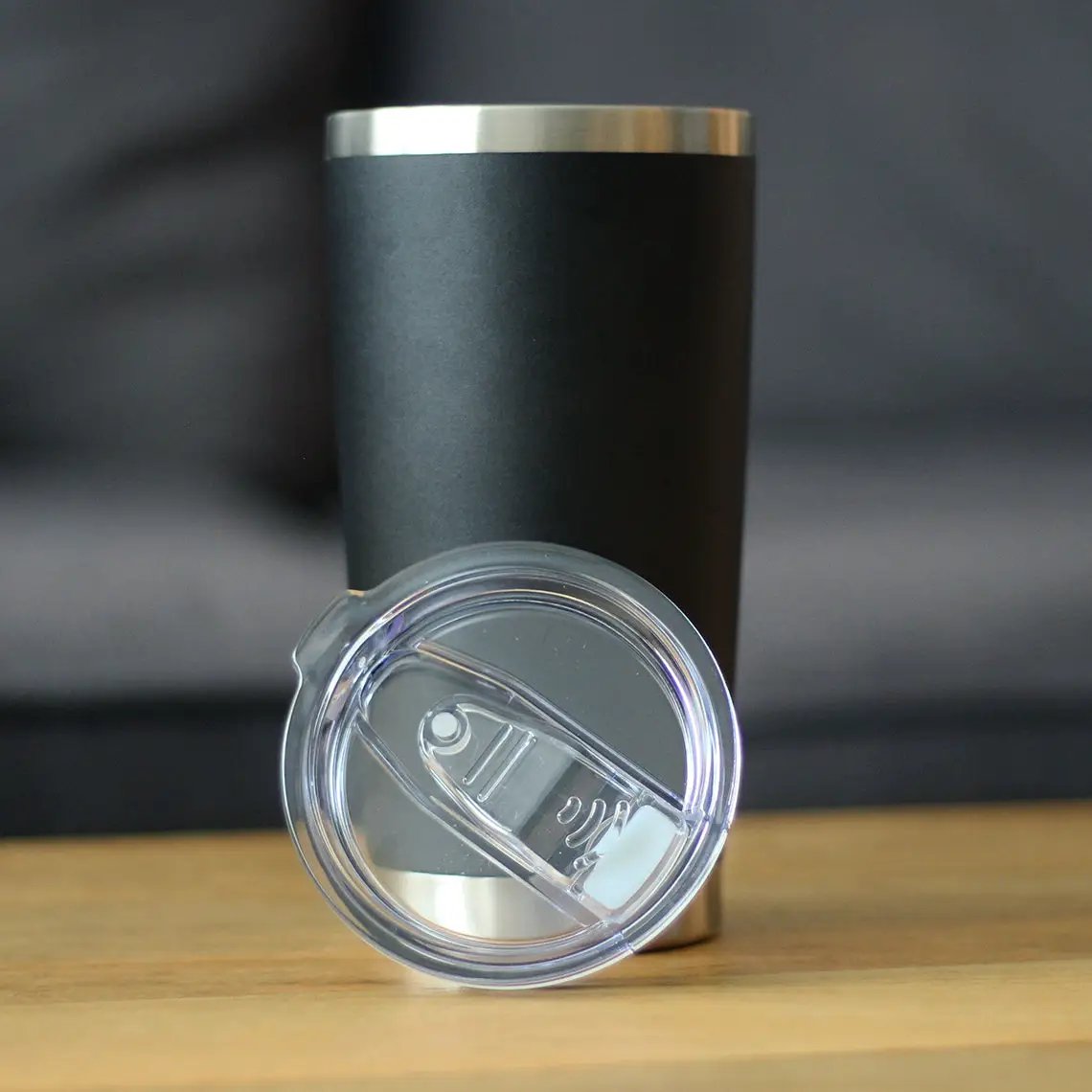Replacement sliding lid for 20 oz coffee tumbler, clear plastic with sliding tab on Tampa Home & Garden Store