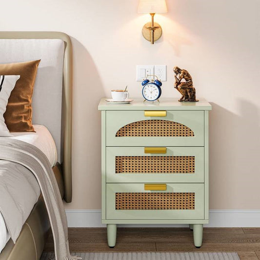 Retro Mid-Century Modern 3 Drawer Bedside Table Nightstand in Mint Green - Tampa Home & Garden Store