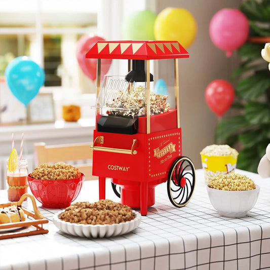 Costway retro hot air popcorn maker red 1200W with kernel cup on Tampa Home & Garden Store