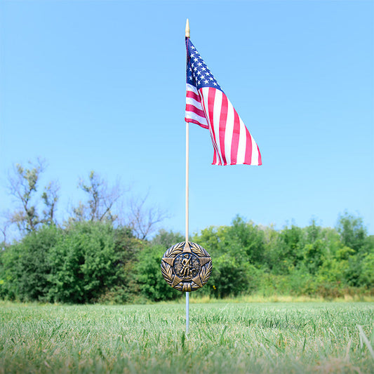 Revolutionary War Veteran Grave Marker & Flag Holder with Aluminum Ground Spike | Made in USA - Tampa Home & Garden Store