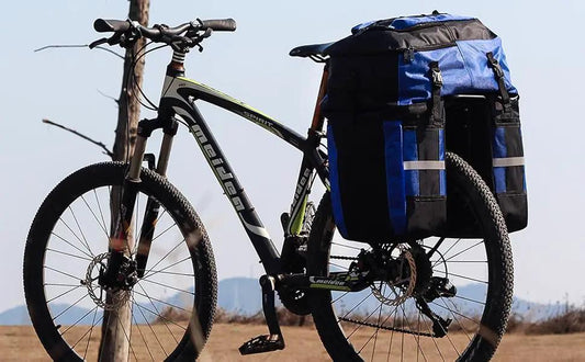 Rhinowalk 3 in 1 pannier bag for bicycle rear rack blue twin bags 70L capacity on Tampa Home & Garden Store
