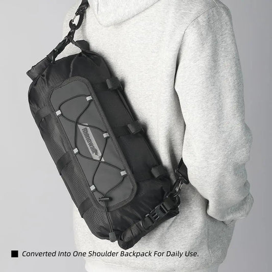 Rhinowalk 12L waterproof handlebar bag convertible to shoulder backpack with front bungee on Tampa Home & Garden Store