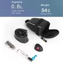 Rhinowalk small waterproof tail pack in black with reflective strip 0.8L capacity on Tampa Home & Garden Store