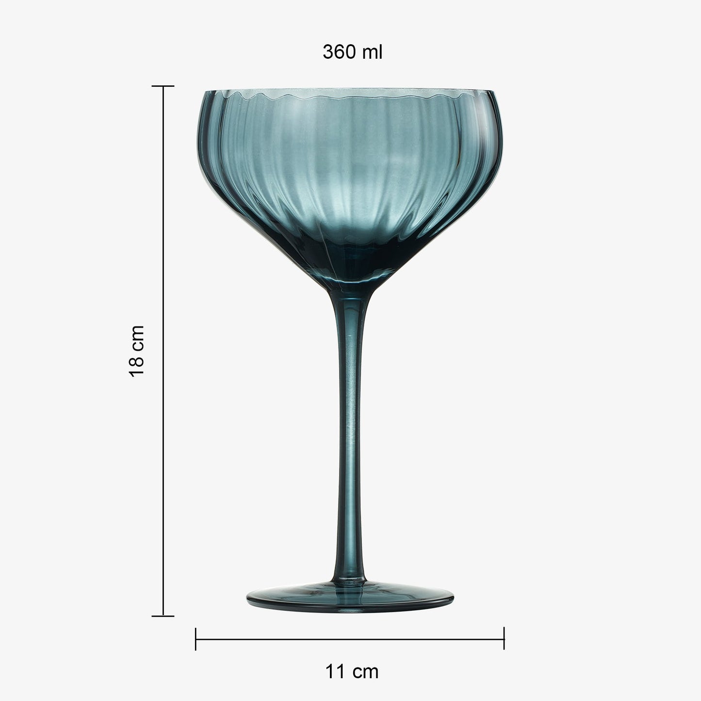 Tonal Tulip Champagne Coupe Cocktail Glasses