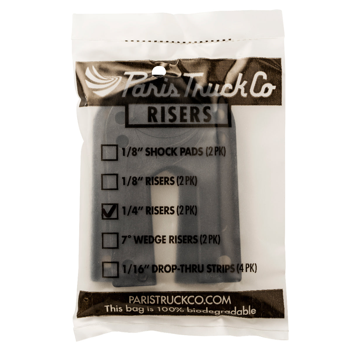 Paris Truck Co 1/4 in risers 2-pack black skateboard small parts on Tampa Home & Garden Store