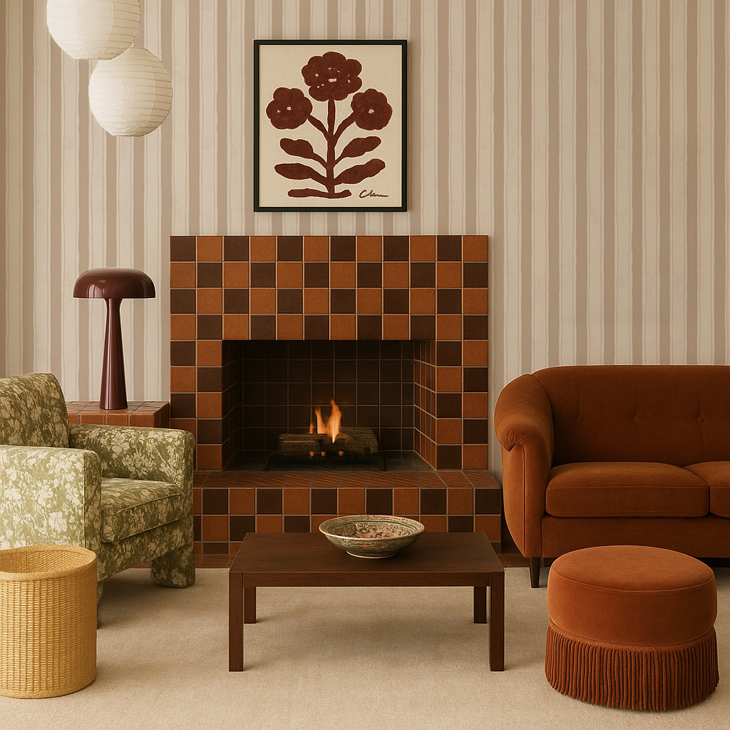 Riviera Stripe Wallpaper, off-white and tan - Tampa Home & Garden Store