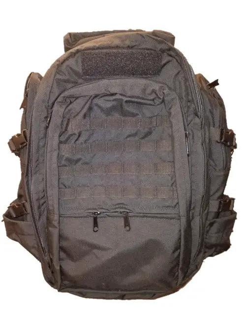 Rock Ape Pack rugged tactical backpack in black with MOLLE webbing and multiple pockets on Tampa Home & Garden Store