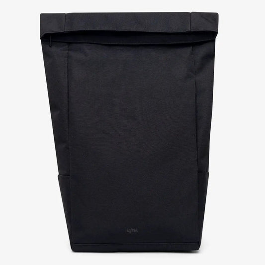 Backpack Lefrik Roll Black with laptop sleeve, roll-top minimalist design on Tampa Home & Garden Store