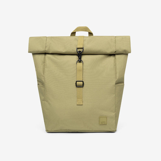 Lefrik USA Roll Mini Backpack Cedar with laptop pocket khaki fabric roll-top closure on Tampa Home & Garden Store