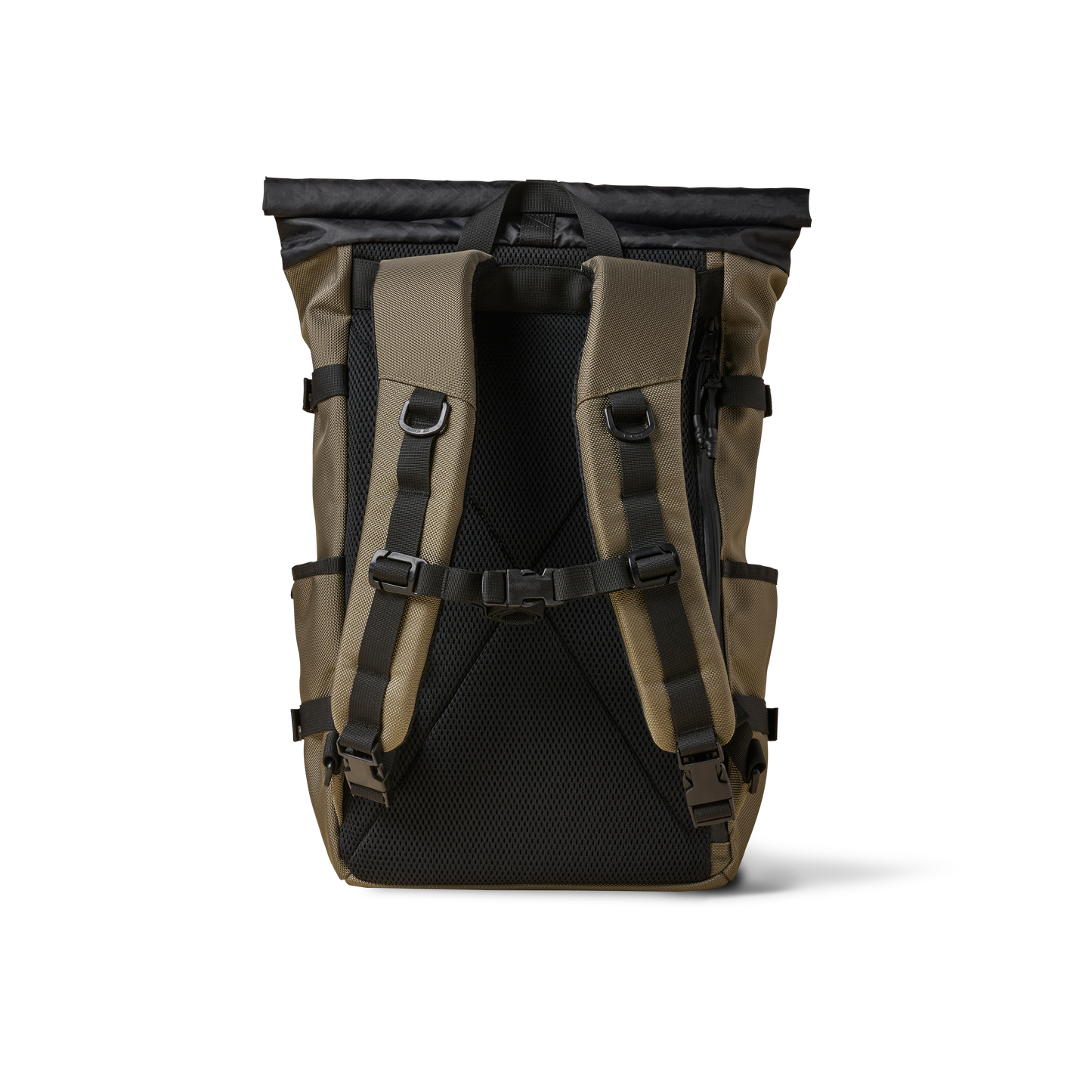 Rolltop Backpack by The Brown Buffalo in khaki canvas with padded back and adjustable straps on Tampa Home & Garden Store