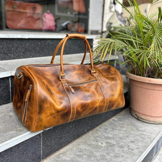 Roosevelt full-grain buffalo leather duffle bag brown, Classy Leather Bags on Tampa Home & Garden Store