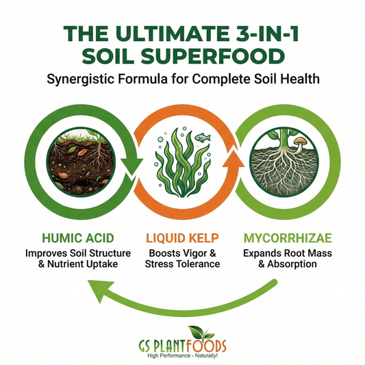 Root Ruckus Turbo Charged Liquid Compost by GS Plant Foods, featuring green & orange cycle icons on Tampa Home & Garden Store