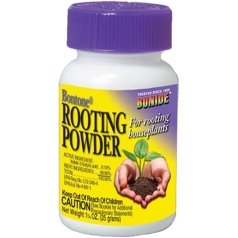 Rooting Powder for faster root development bottle with purple cap and Bonide label on Tampa Home & Garden Store