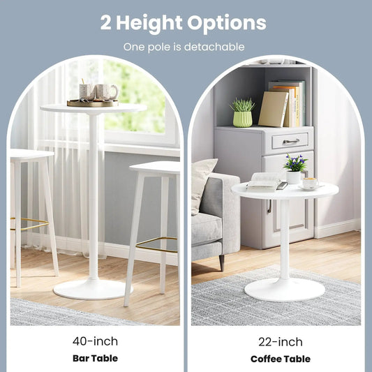 40 inch round bar height bistro table and 22 inch round coffee table in white DirectDeals on Tampa Home & Garden Store