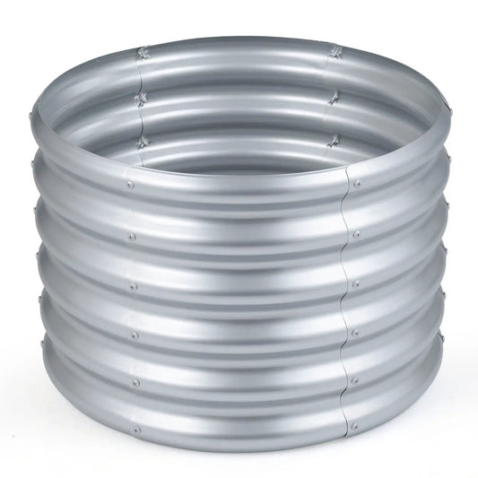 Round Galvanized Raised Garden Bed Open-Ended