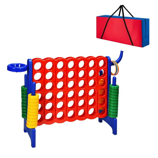 Giant 4 in a Row storage bag for jumbo game set by DirectDeals, red carry bag with black handles on Tampa Home & Garden Store