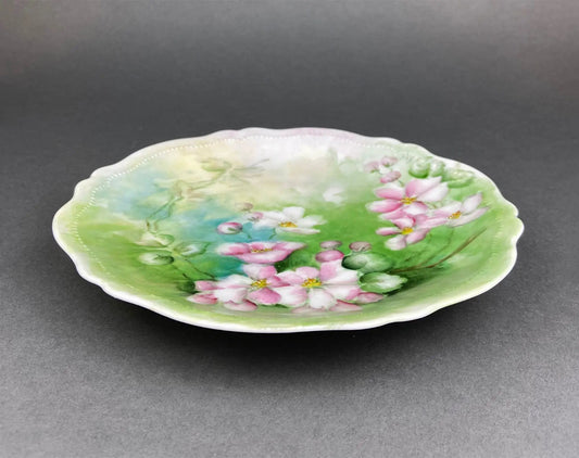 Royal Austria porcelain decorative plate with tea rose bouquet design on Tampa Home & Garden Store
