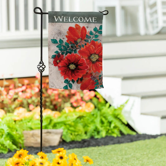 Royal Red Poppy Suede Garden Flag for Outdoor Use by Evergreen Enterprises with red poppies on Tampa Home & Garden Store