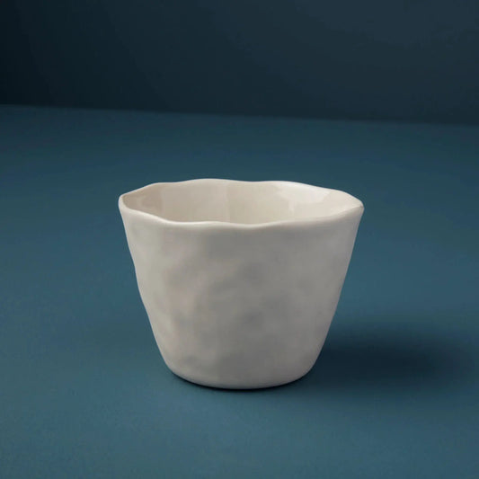 Rugueux stoneware tumbler, white ceramic with an irregular, wavy rim on Tampa Home & Garden Store