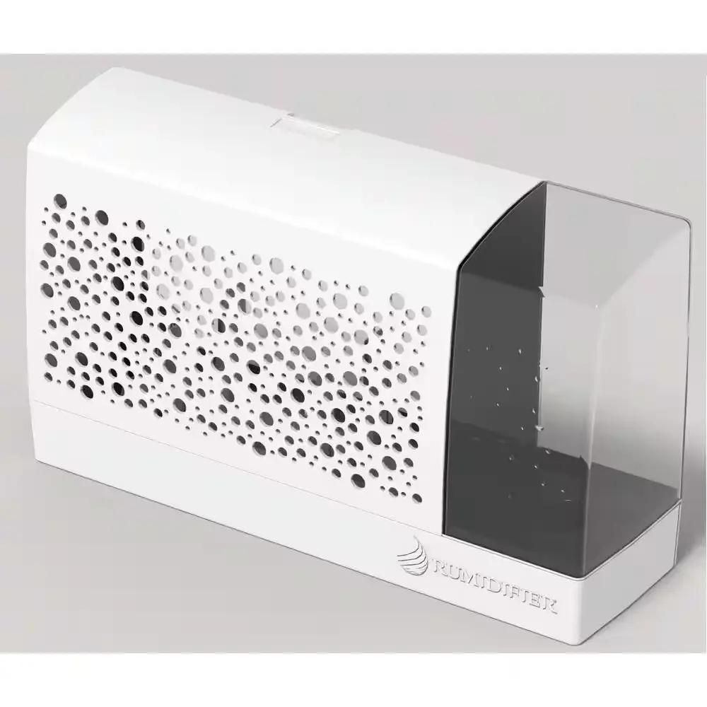 Rumidifier Wall Humidifier white unit with perforated front panel and dark side cover on Tampa Home & Garden Store