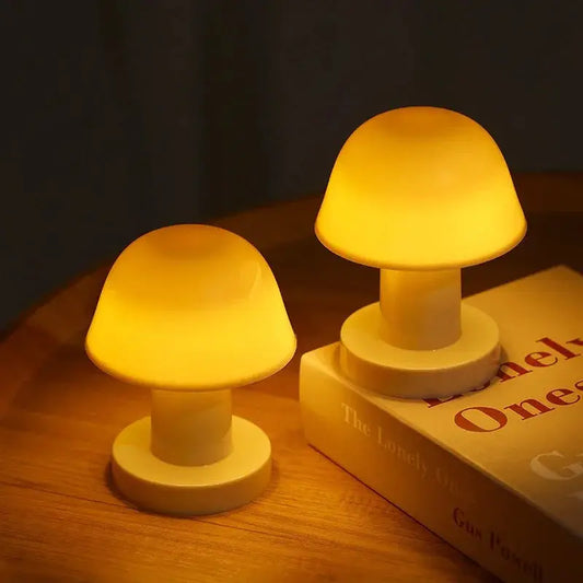 Mini mushroom LED night-light set, two warm-amber desk lamps Moktan Sabai on Tampa Home & Garden Store