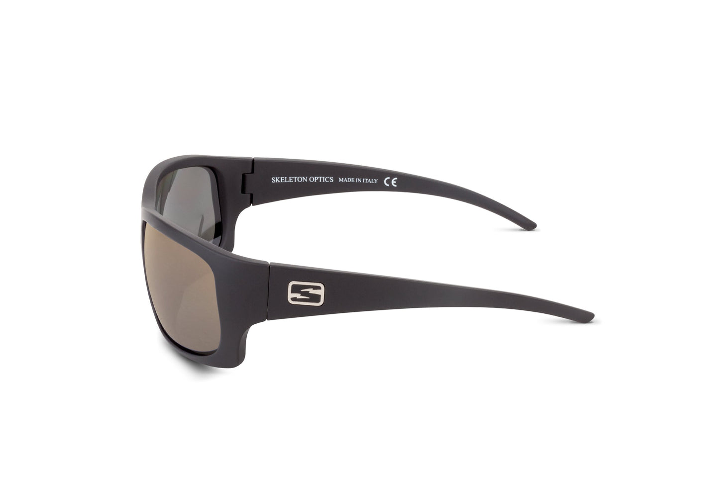 Outlaw sunglasses Skeleton Optics dark matte frame with logo on temple on Tampa Home & Garden Store