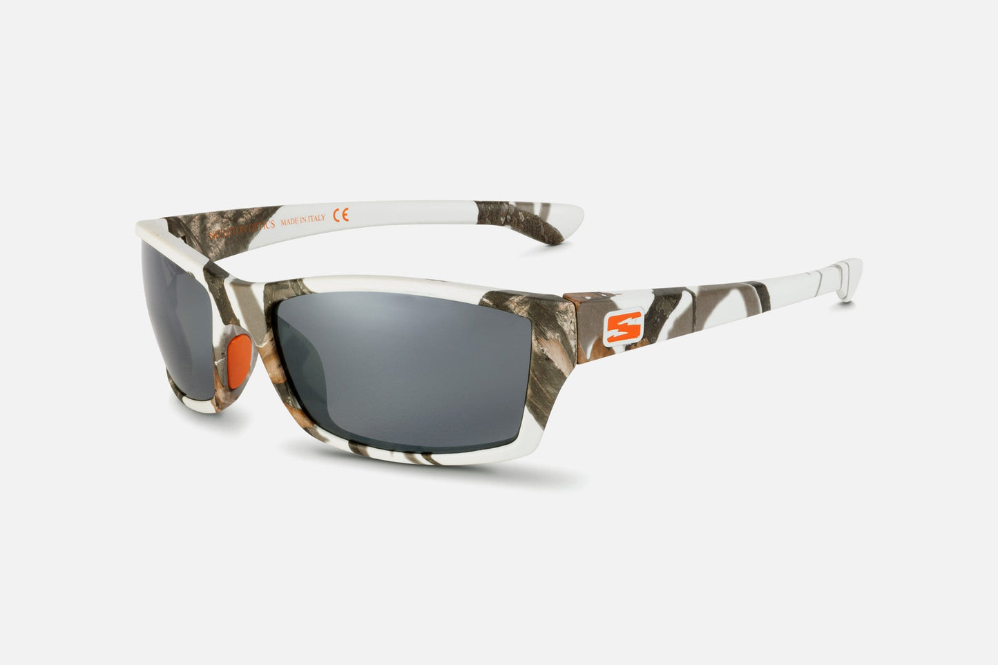 Sunglasses Scout Mossy Oak Winter by Skeleton Optics, white camo frame, dark gray lenses on Tampa Home & Garden Store