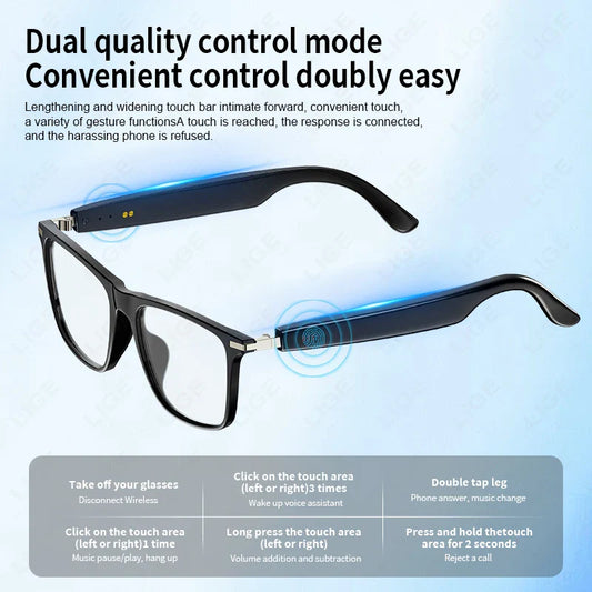 Bluetooth Smart Glasses Anti UV Sunglasses Wireless Call Headphones Outdoor - Tampa Home & Garden Store