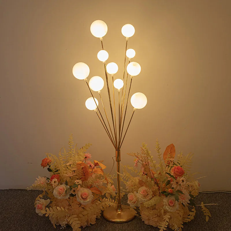 DecorBites LED Apple Tree Ball Lights with warm white globes on gold metal stems on Tampa Home & Garden Store