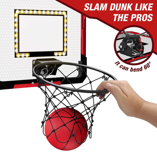 FLIPSTYLEZLLC kids basketball hoop set with LED backboard wall frame red ball on Tampa Home & Garden Store