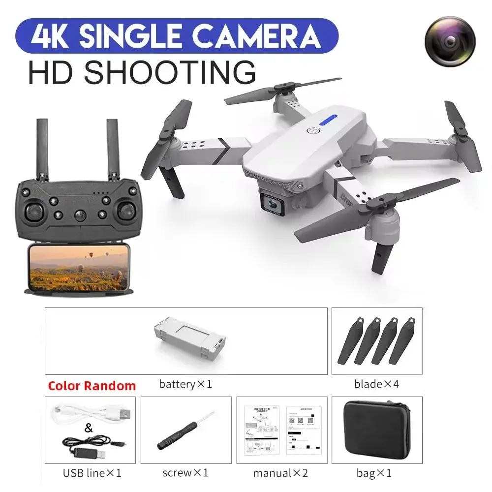 4K WiFi FPV Drone foldable quadcopter with HD camera, white finish, remote controller on Tampa Home & Garden Store