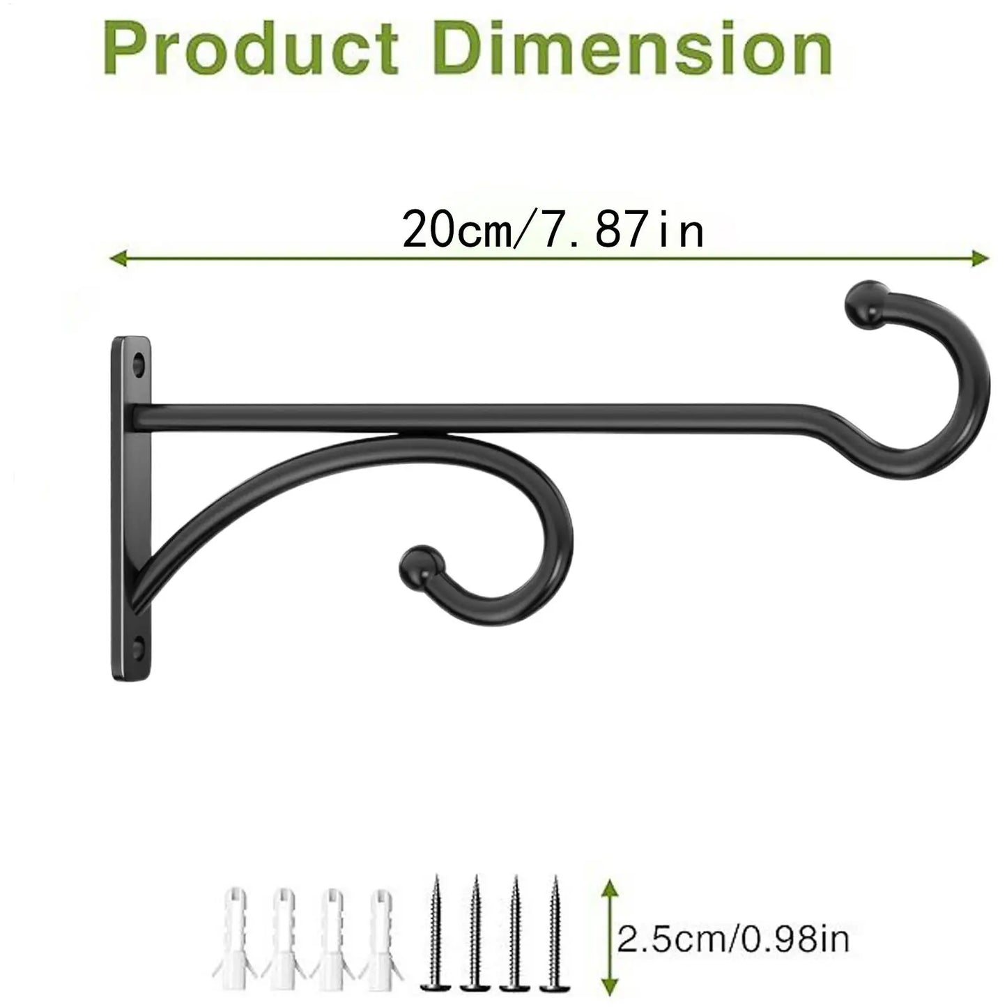 Pair Of Wall Iron Hooks For Outdoor or Garden Use