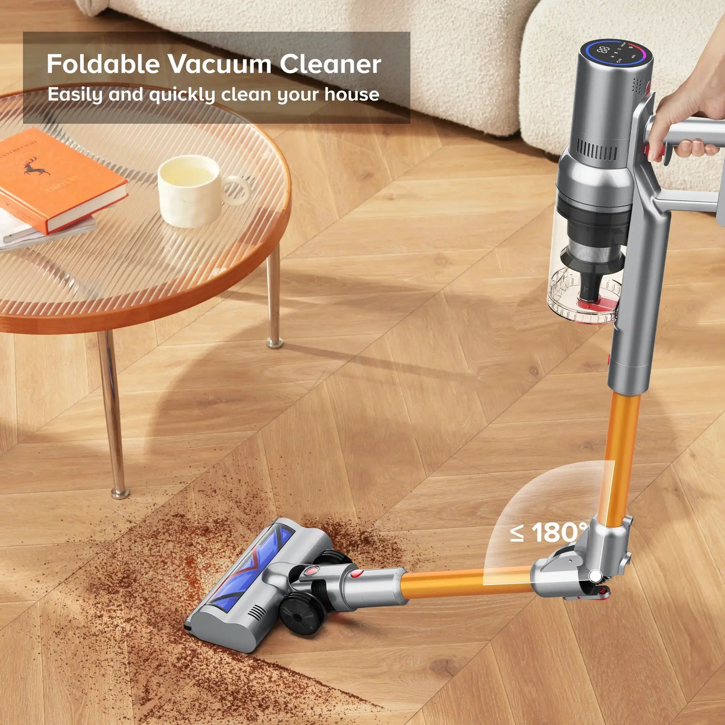 Upright vacuum Moktan Sabai 27000Pa cordless with smart sensor digital display on Tampa Home & Garden Store